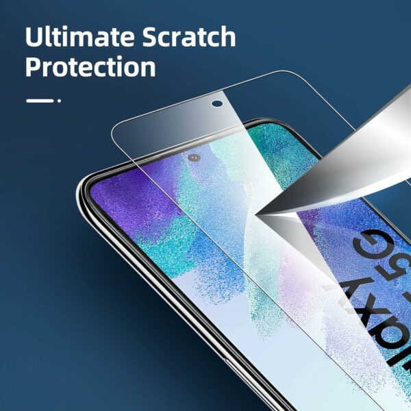 2 Stück Displayschutzfolie aus Hartglas für Samsung Galaxy S21 FE 5G, ohne Luftblasen, sehr robust (0,33 mm HD Ultra Transparent), Härtegrad 9H Glas – Bild 2