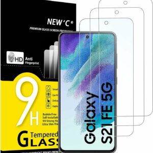 2 Stück Displayschutzfolie aus Hartglas für Samsung Galaxy S21 FE 5G, ohne Luftblasen, sehr robust (0,33 mm HD Ultra Transparent), Härtegrad 9H Glas