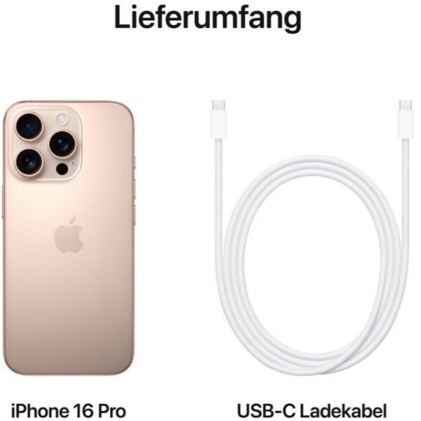 Apple iPhone 16 Pro 128GB Titan Wüstensand Neuware / OVP – Bild 2